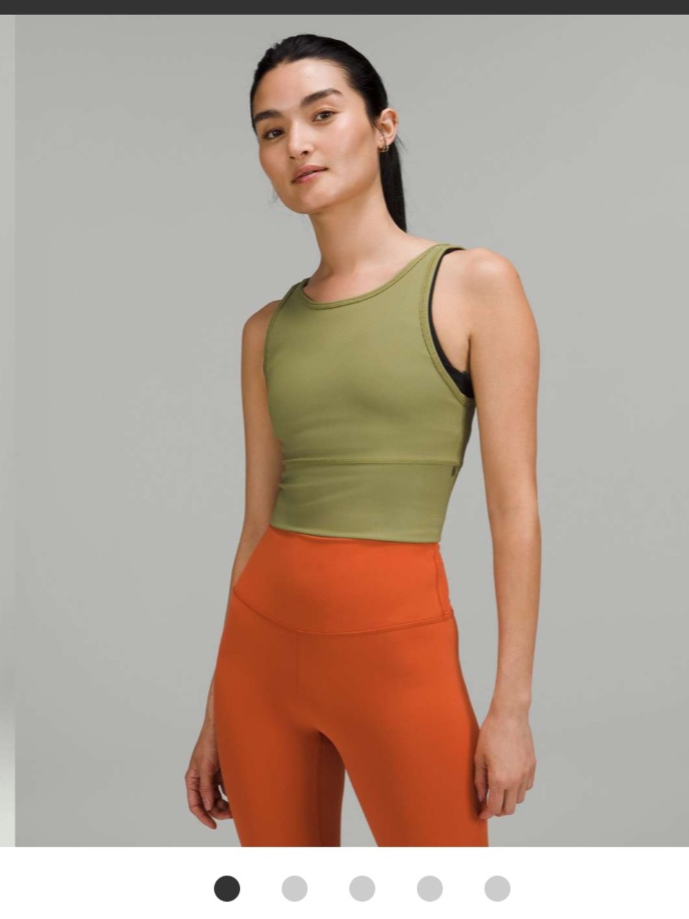 Lululemon Power Pivot Ribbed Tank Top
Bronze Green